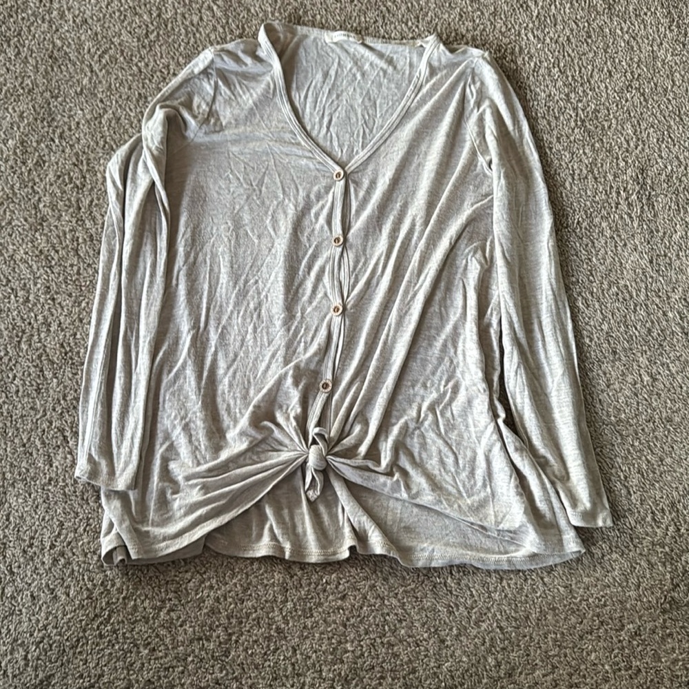 Button down long sleeve shirt.